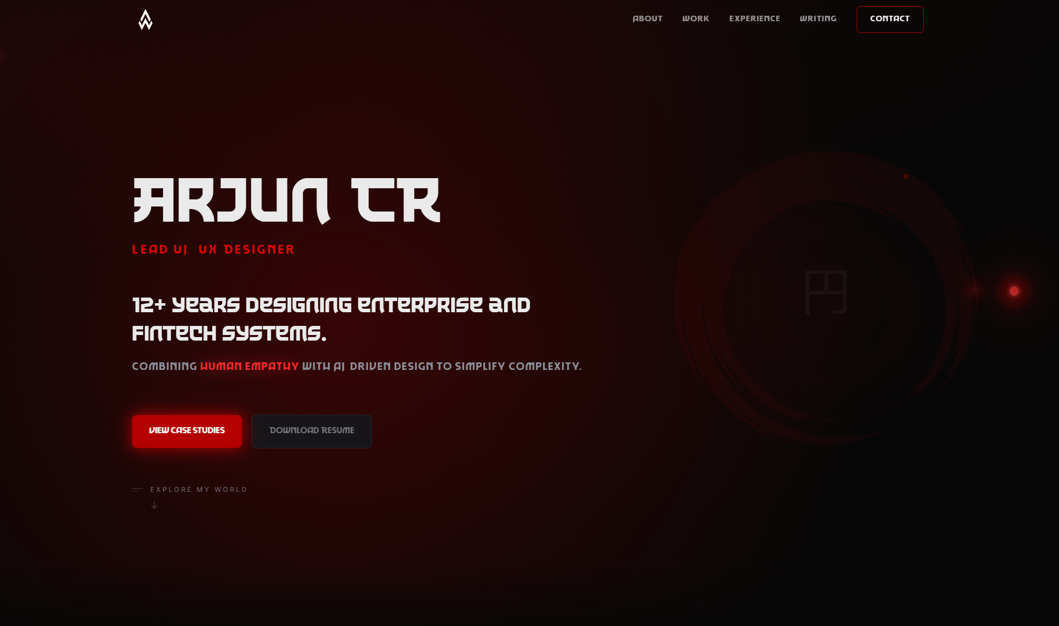 Arjun CR — Lead UI/UX Designer | Enterprise & Fintech